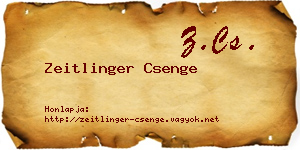 Zeitlinger Csenge névjegykártya